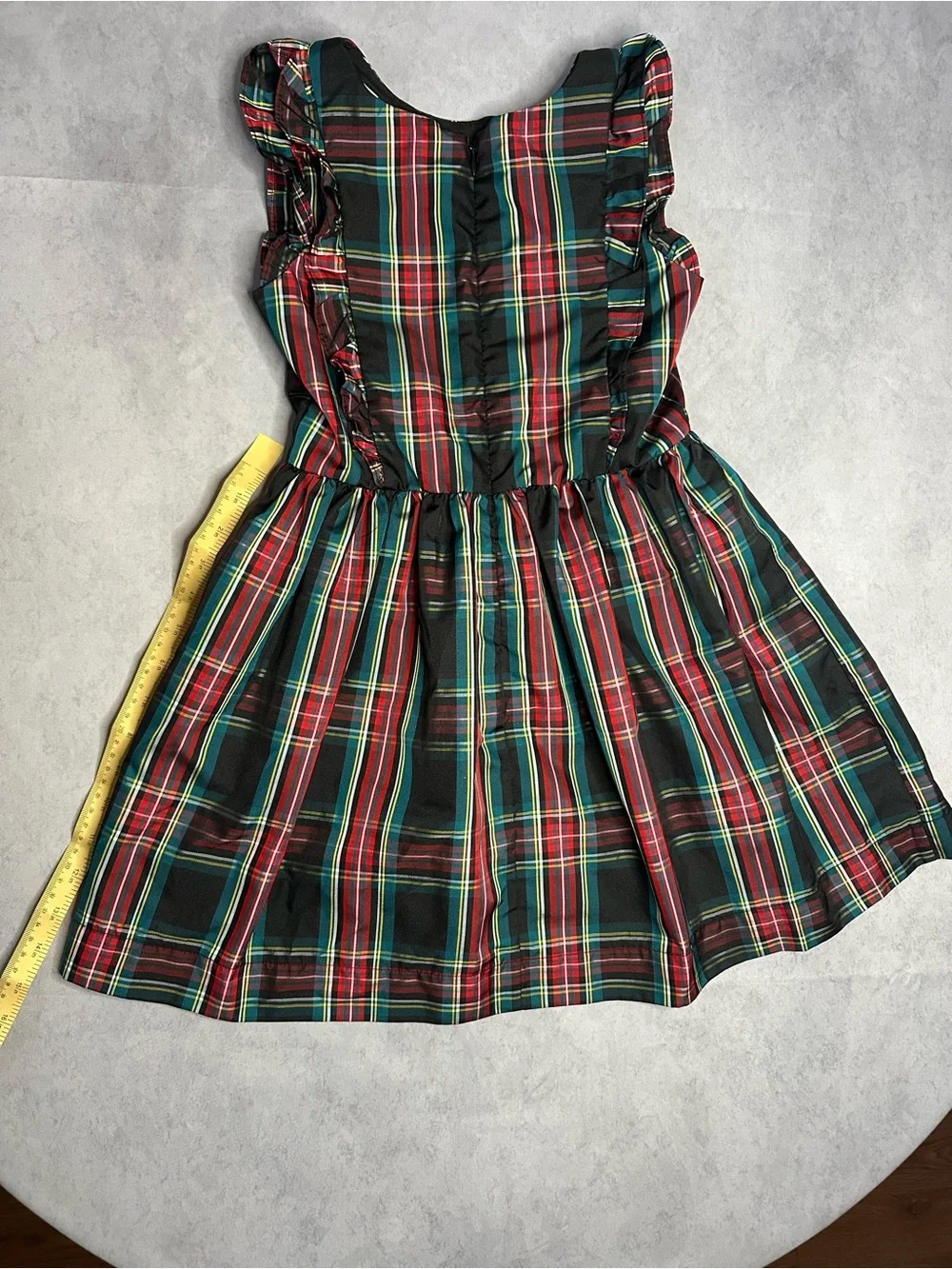 gap green plaid dress Girls Kids Red, & Black Ruffle Sleeve trashy-diva-clothing